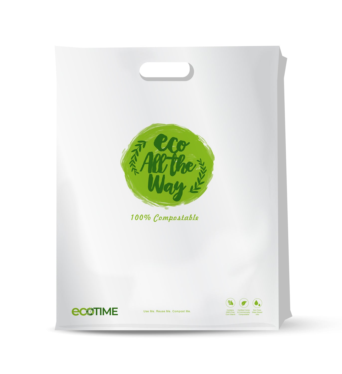 Small Compostable Punched Handle Retail Bags Set of 60