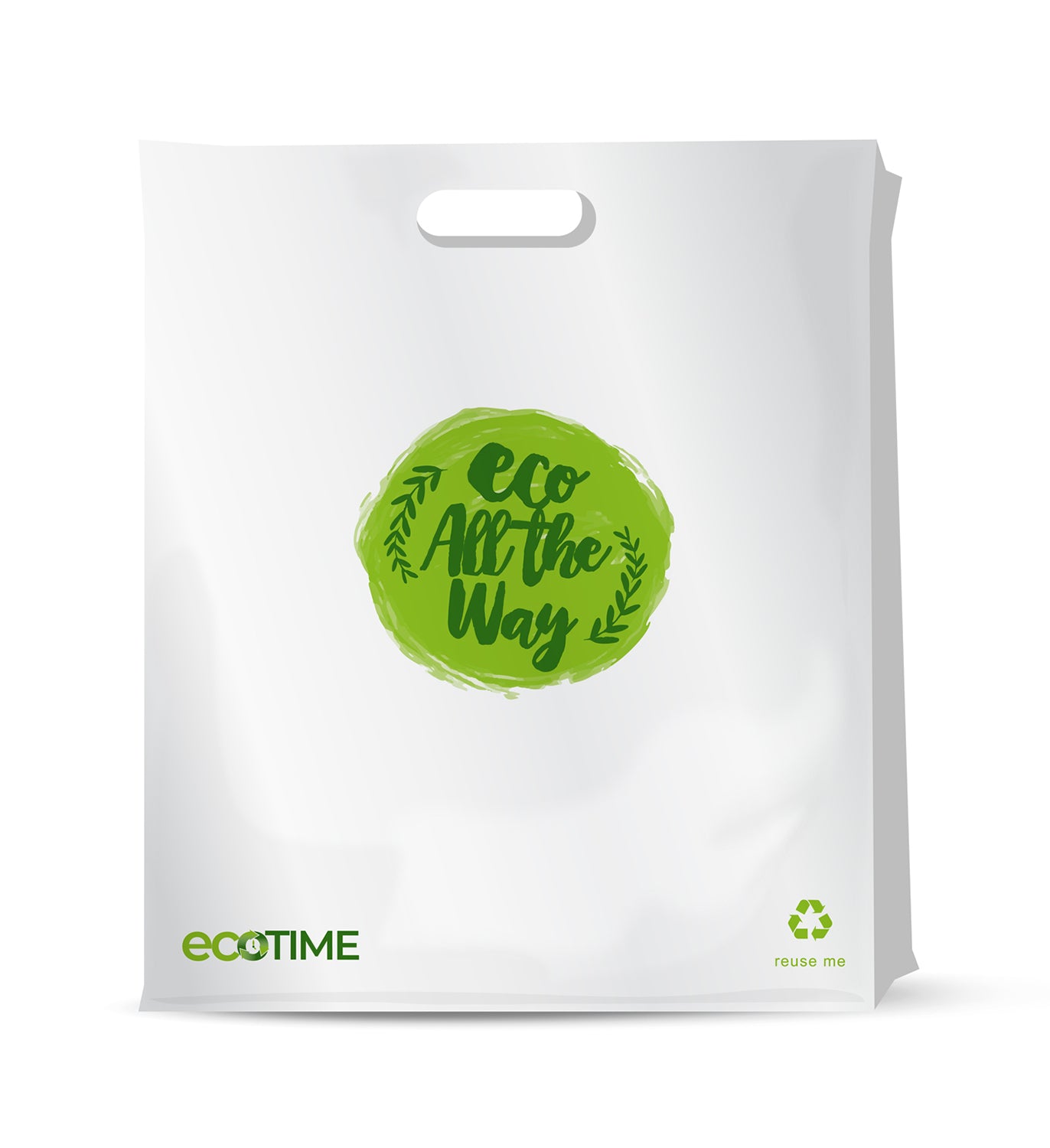 Large Recyclable Punched Handle Retail Bag -set of 60