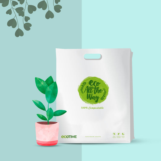 Small Compostable Punched Handle Retail Bags Set of 60